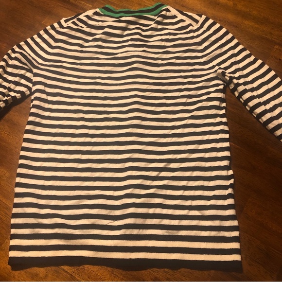 NEW J. Crew Tipped Caryn Striped Cardigan in Navy/Ivory/Green - size XS! - Picture 6 of 9